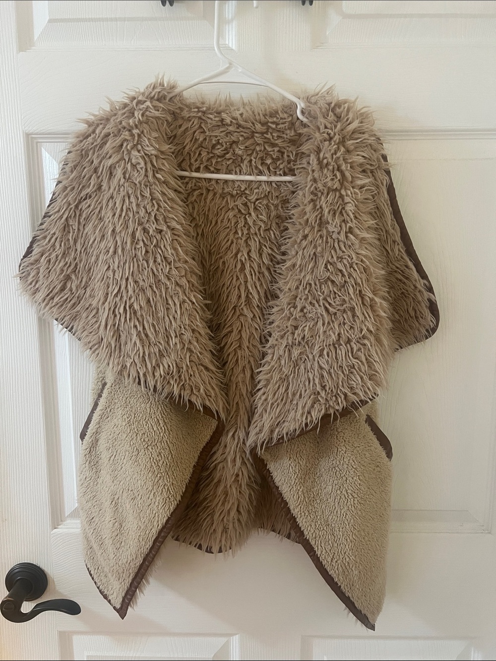 Simply Southern Taupe Faux Fur Sherpa Vest